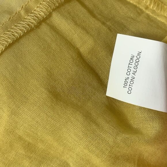 Lucky Brand Yellow Laser Cut Boho Skirted Blouse Size Medium Women’s - Picture 9 of 9